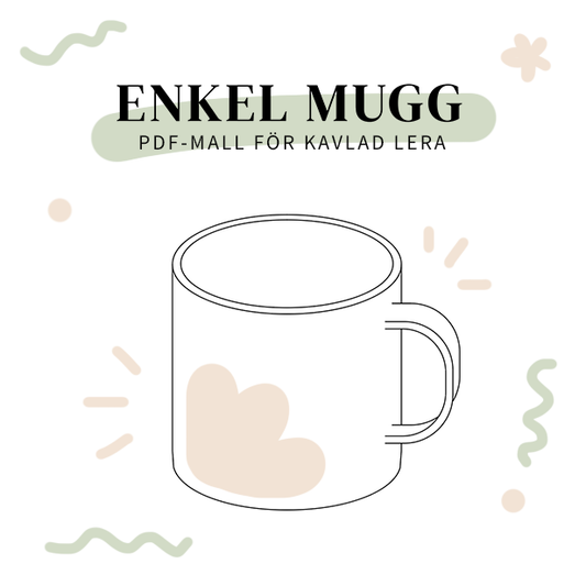 Enkel mugg (Mall/Template för kavlad lera)