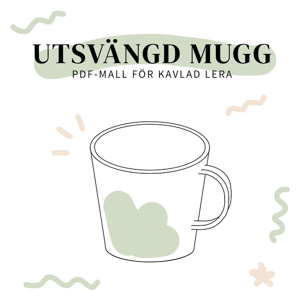 Utsvängd mugg (Mall/Template för kavlad lera)