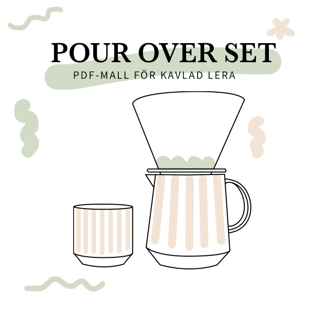 Pour over set - 3 i 1 - (Mall/Template för kavlad lera)