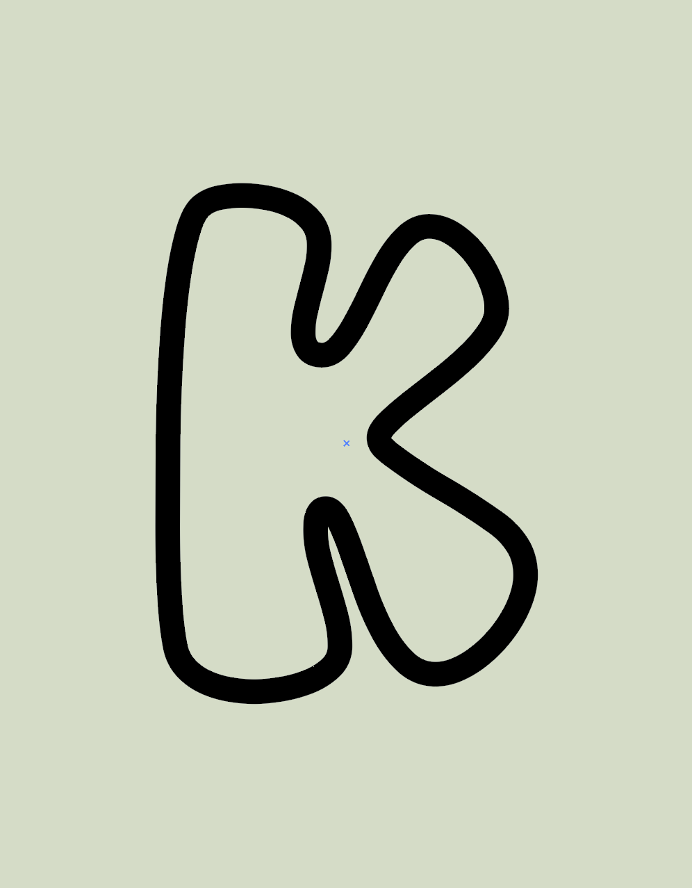 Knubbig bokstav - Lerskärare/stans (7cm hög)