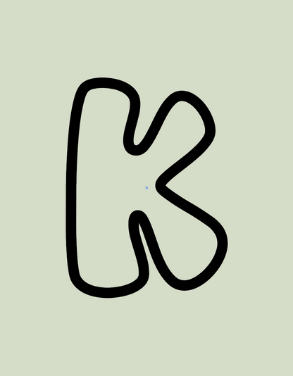 Knubbig bokstav - Lerskärare/stans (7cm hög)