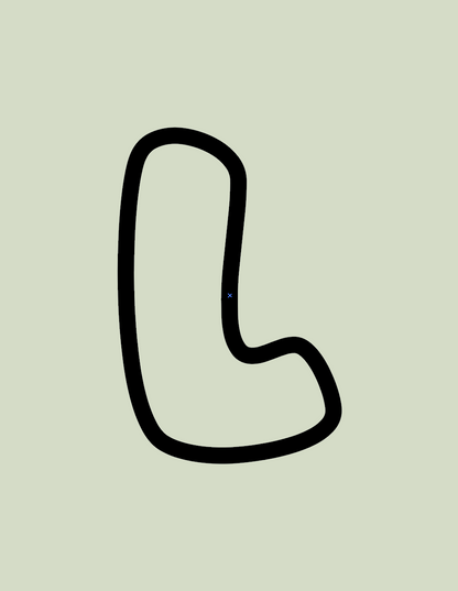 Knubbig bokstav - Lerskärare/stans (7cm hög)