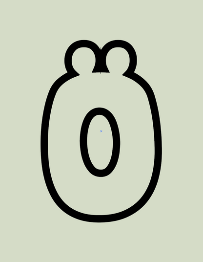 Knubbig bokstav - Lerskärare/stans (7cm hög)
