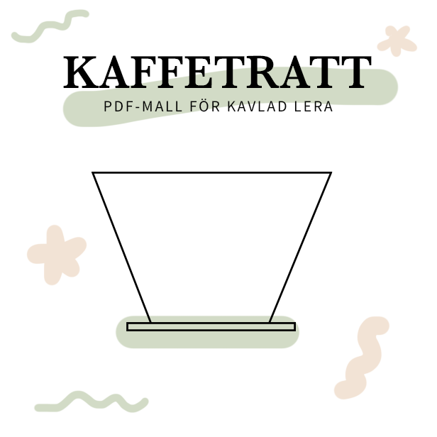 Pour over dripper/kaffetratt (Mall/Template för kavlad lera)