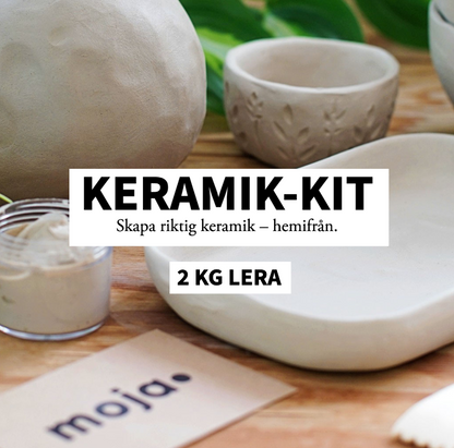 Keramik-kit för att skapa med lera hemma med 2kg lera