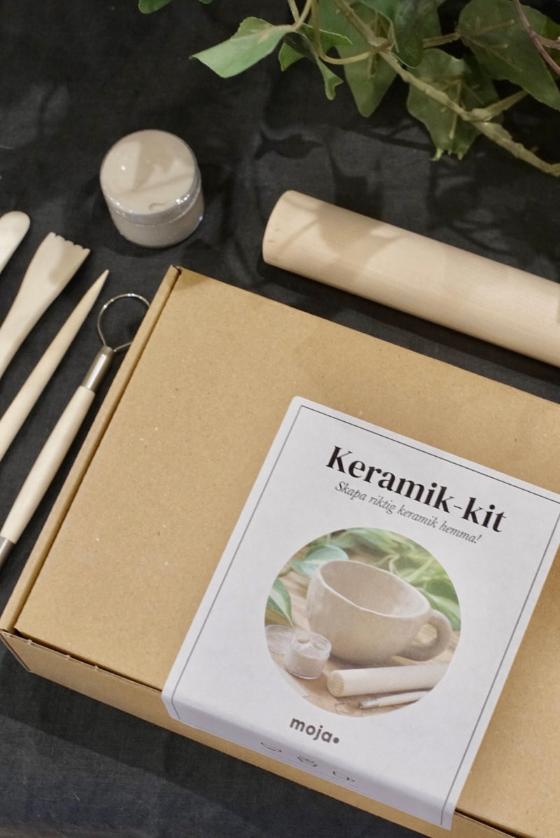 Kit för att skapa keramik hemma med lera verktyg och kavel