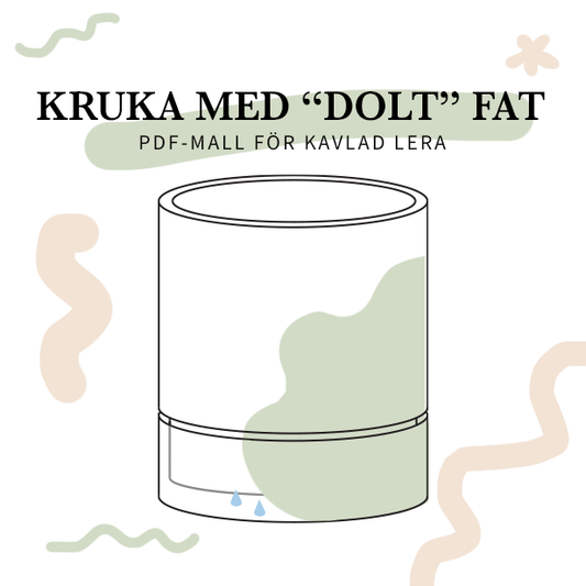 Kruka med "dolt" fat (Mall/Template för kavlad lera)
