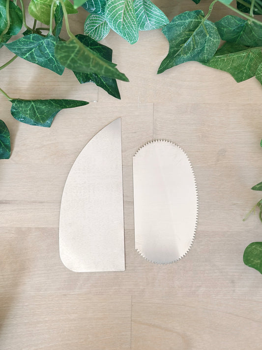 Metallsken med rak- och taggig kant (2-pack)