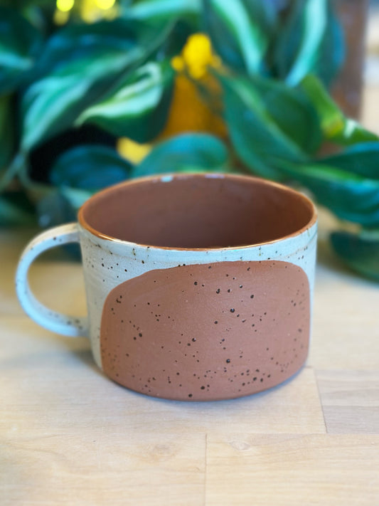 Mugg - Rak med terrakottafärgad blobb, 300ml (Beställningsvara) | Handgjord keramik